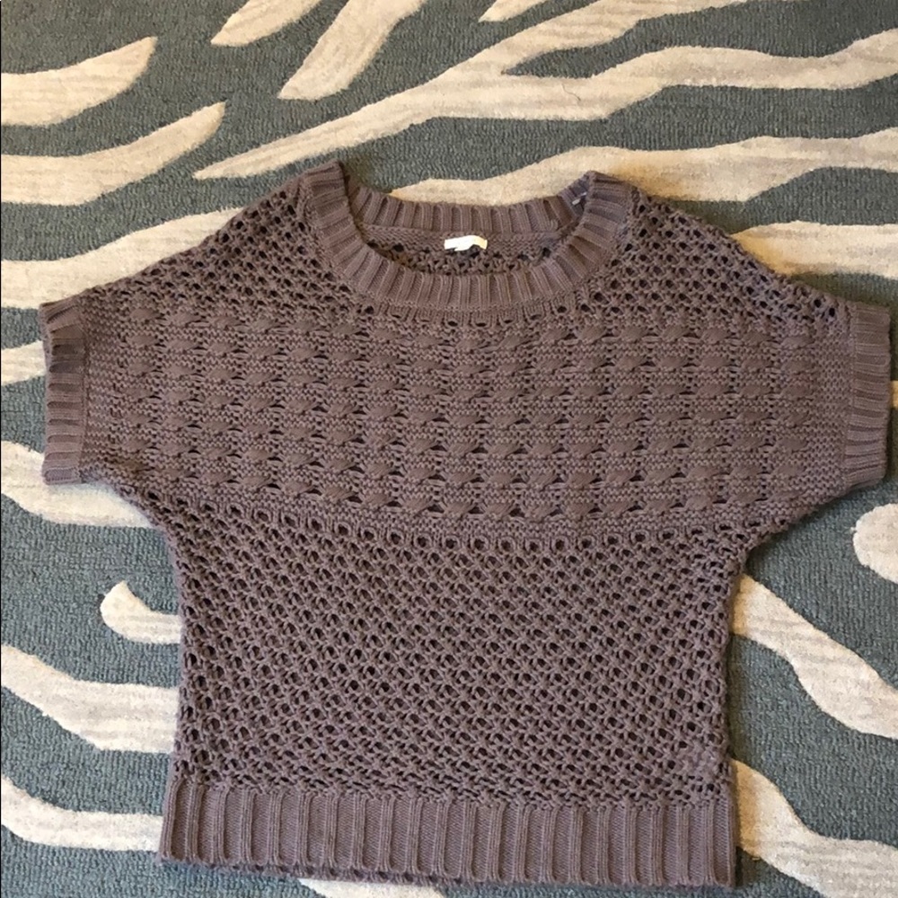 Caslon open stitch short sleeve sweater Large